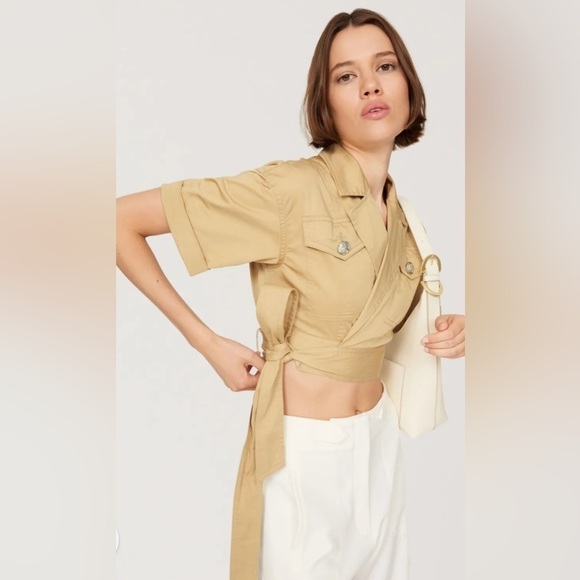 Derek Lam 10 Crosby x RTR Wrap Crop Top Size 4 - Picture 3 of 8